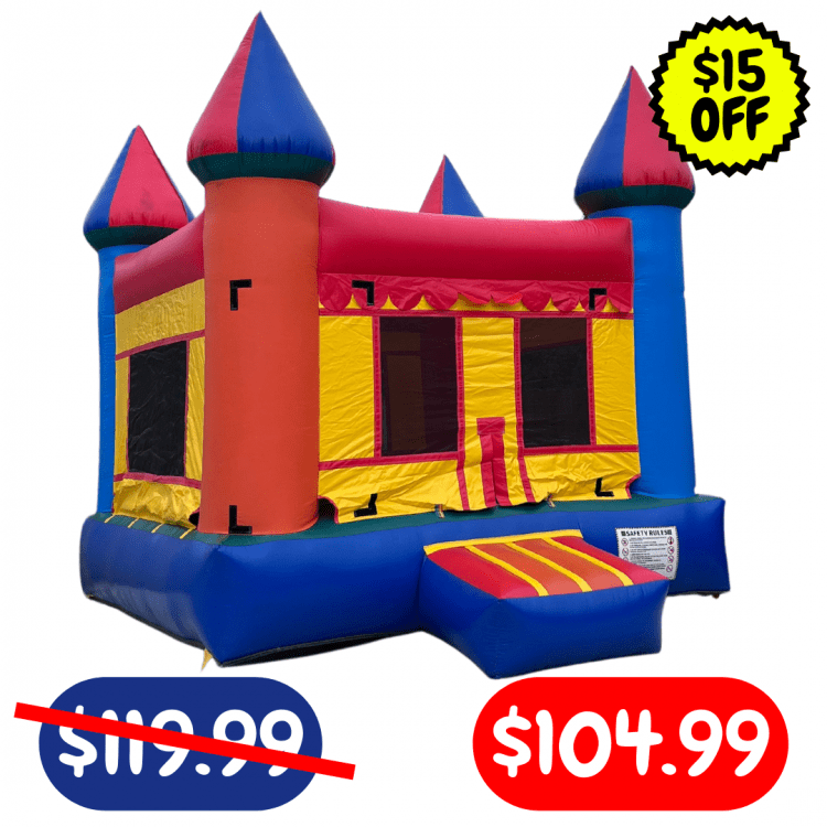 Red/Blue Castle Bounce House 15' x 15'